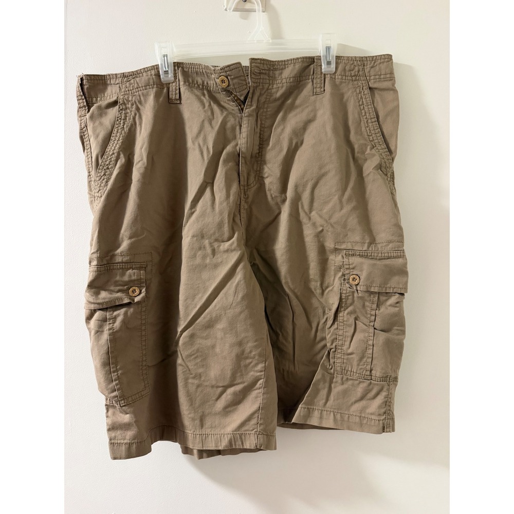 Beverly Hills Polo Club Cargo Shorts Mens 42 Tan Good Corduroy Utility Pocket